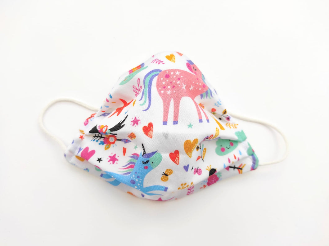 Mascarilla unicornios de colores merakiheartmade