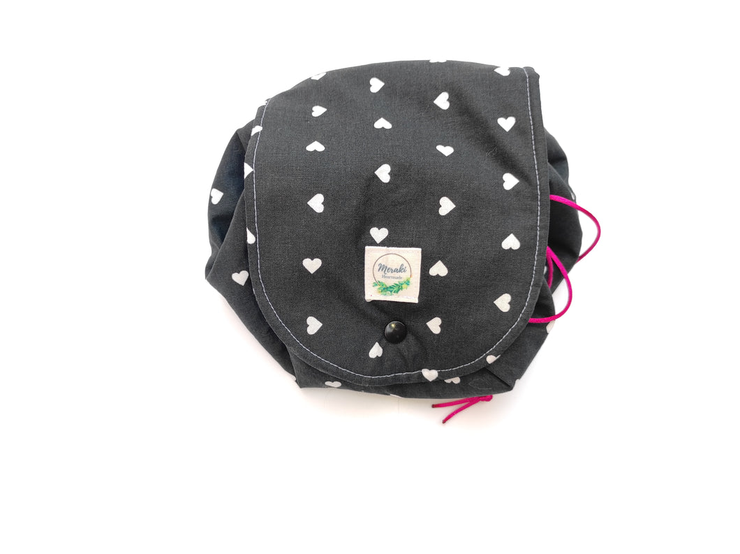 Neceser multiusos Negro corazones Merakiheartmade