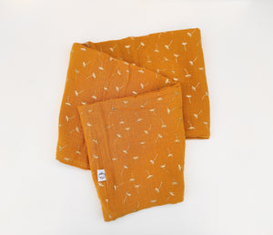 Foulard muselina flor de los deseos mostaza merakiheartmade