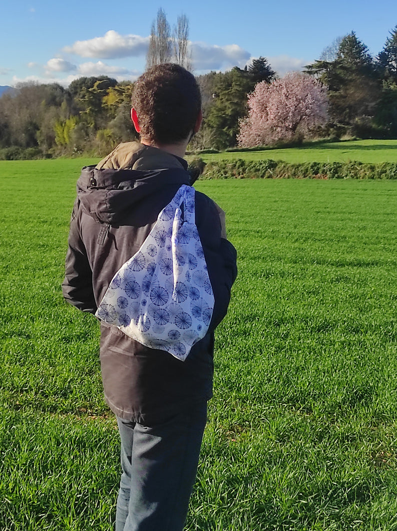 Bolsa de tela deseos azul  Merakiheartmade