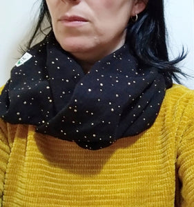 FOULARD MUSELINA NEGRO MOTEADO - Meraki Heartmade